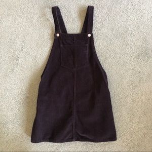 Topshop Navy Corduroy Overall Dress